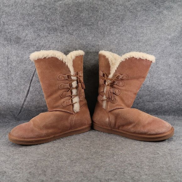 Tamarac Shoes Womens 9 Boot Winter Leather Wool Pull On Comfort Warm Brown Tahoe - Picture 11 of 14